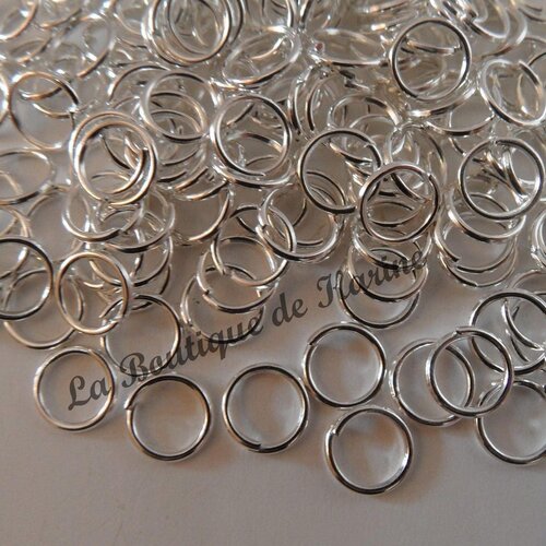 200 anneaux ouverts 6 mm metal argente clair - creation bijoux perles
