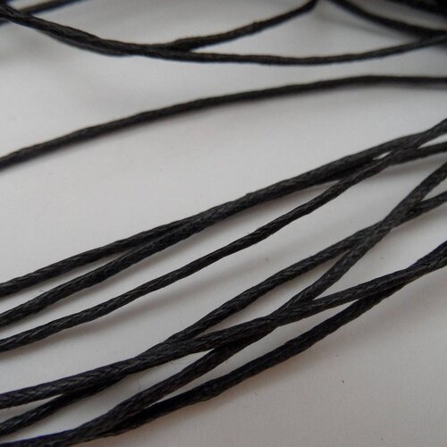4 metres de fil cordon cire noir diametre 1 mm - creation bijoux perles