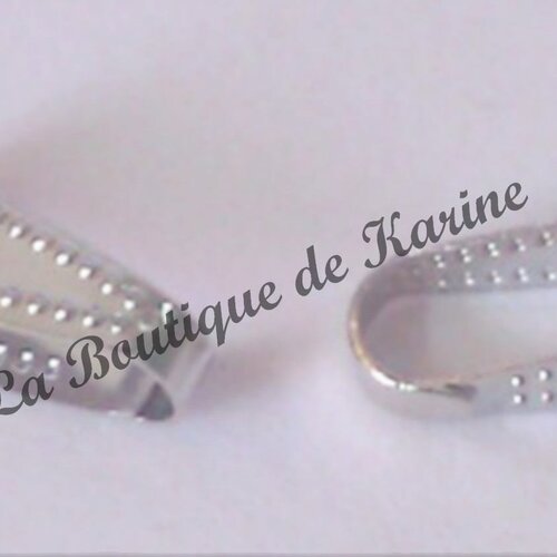 50 belieres attache pendentif metal argente 11 x 4 mm - creation bijoux perles