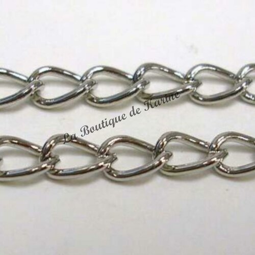 2 m de chaine metal argente tres fine 5 x 3 mm - creation bijoux perles