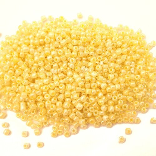 500 perles de rocaille jaune ø 4 mm 6/0 (36 grs) - creation bijoux