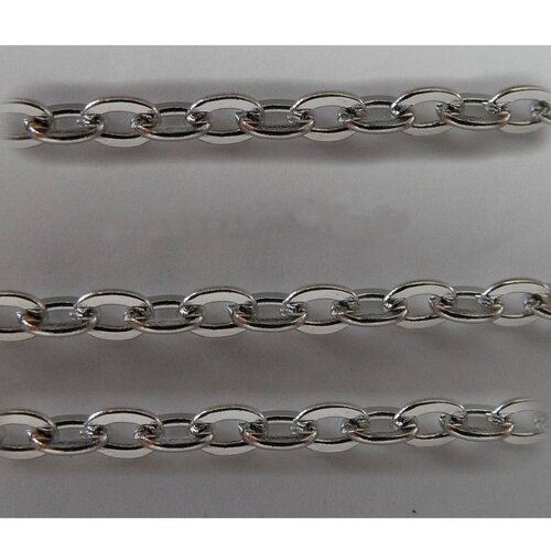 5 m de chaine metal argente 3 x 2 mm - creation bijoux perles