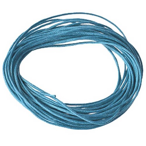 4 mètres de fil cordon coton cire bleu diamètre 1 mm - création bijoux perles