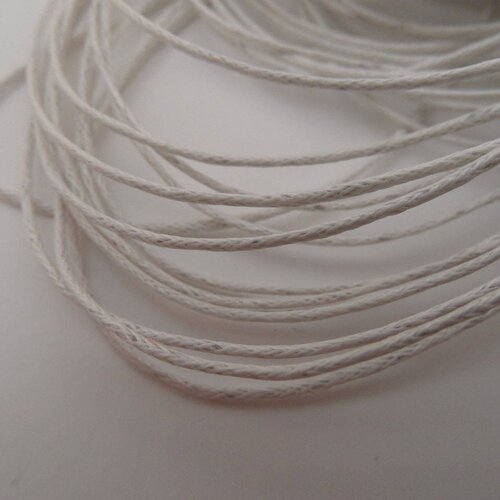 4 metres de fil cordons coton cire blanc diametre 1 mm - creation bijoux perles