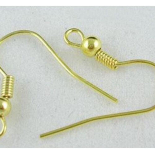 60 crochets supports boucles d'oreilles metal dore 18 mm - creation bijoux perles