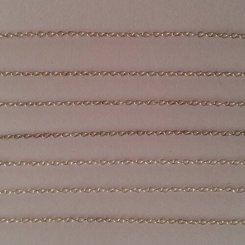 2 m de chaine metal argente clair 1,5 x 2 mm tres fine - creation bijoux perles