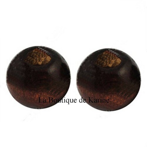 200 perles rondes en bois marron 6 x 5 mm - creation bijoux