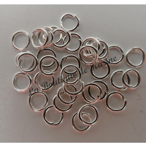 250 anneaux ouverts 4 mm metal argente clair - creation bijoux perles