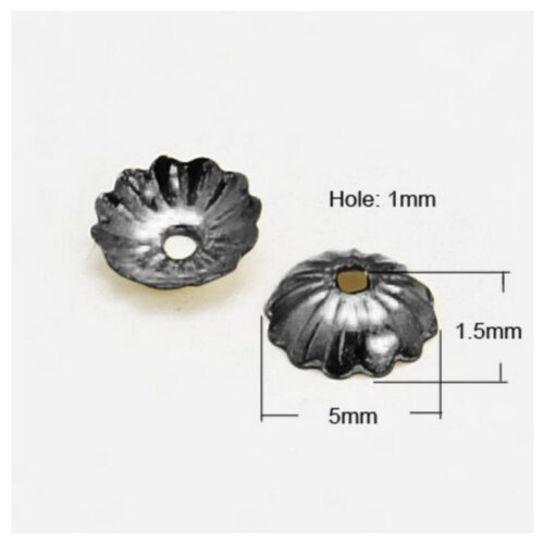 100 coupelles perle intercalaire metal argente fonce 5 mm - creation bijoux perles