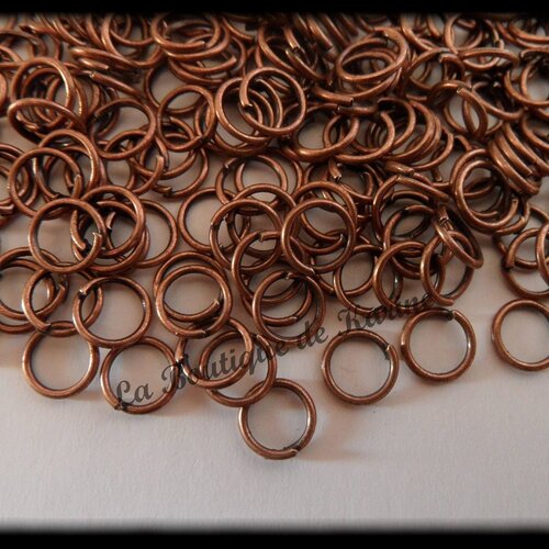 200 anneaux ouverts 6 mm metal cuivre - creation bijoux perles