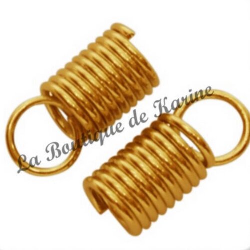 30 embouts serre fil ressort metal dore 10 x 4 mm - creation bijoux perles