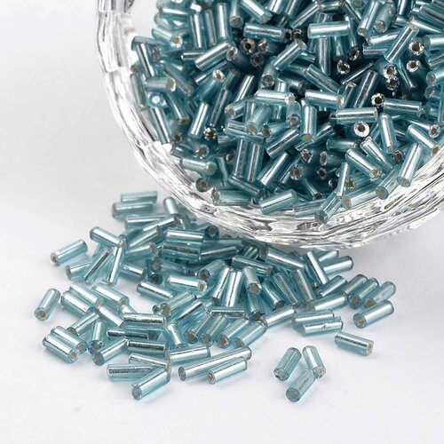 Lot de 500 perles de rocaille tube vert métallisé 5 mm diamètre 1,8 mm - creation bijoux