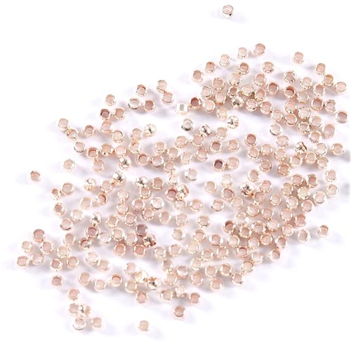 300 perles à ecraser rondes metal or rose diametre 2 mm - creation bijoux perles