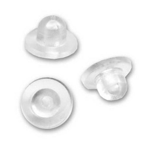 100 fermoirs embouts plastique pour boucles d'oreilles 6,5 x 5 mm - creation bijoux perles
