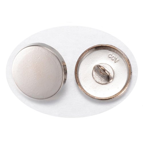 5 boutons de tige metal argenté plat diamètre 15 mm 1 trou - creation couture diy