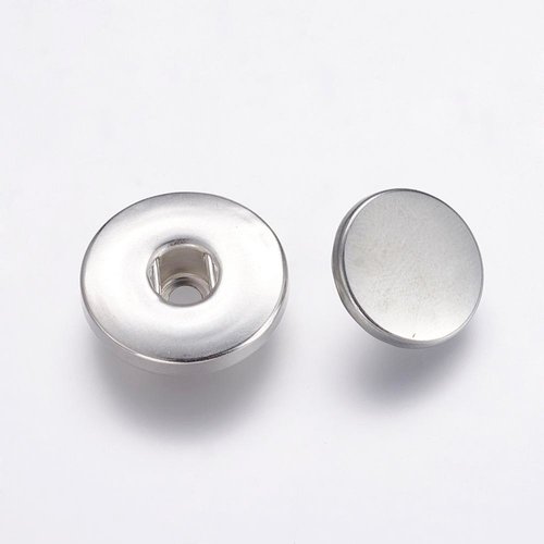 5 boutons pressions à coudre métal argente rond 19 mm - couture diy
