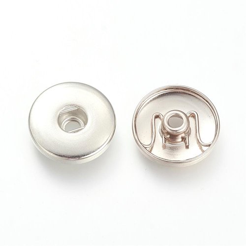 10 boutons pressions à coudre et à recouvrir metal argenté rond 12 mm - couture diy