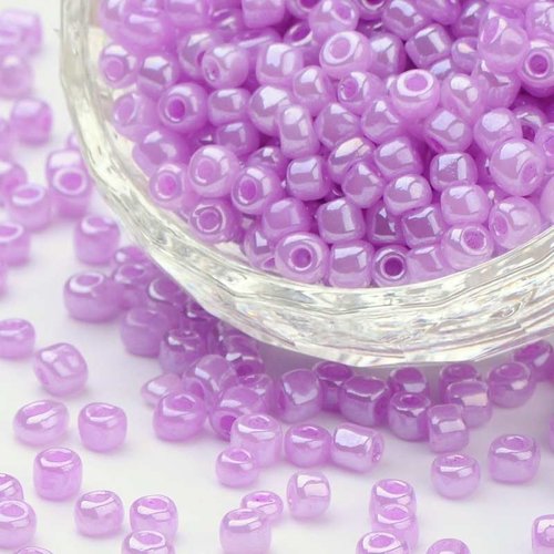 500 perles de rocaille violet diamètre 4 mm 6/0 (36 grs) - creation bijoux