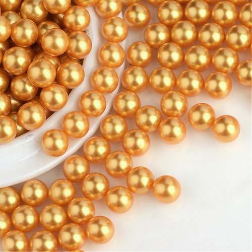 500 perles sans trou rondes acrylique jaune doré nacré 2,5 mm - non percée - creation diy