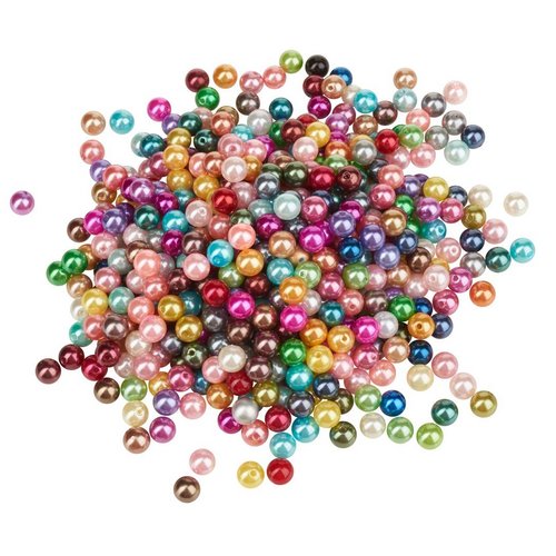 Lot de 200 perles nacrees multicolore acrylique diamètre 6 mm - livraison gratuite - creation