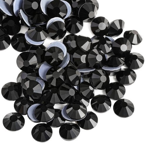 Strass brillants thermocollants hotfix en verre noir - 1,8 mm - 2,5 mm - 3 mm - 3,5 mm - 5 mm - 6 mm