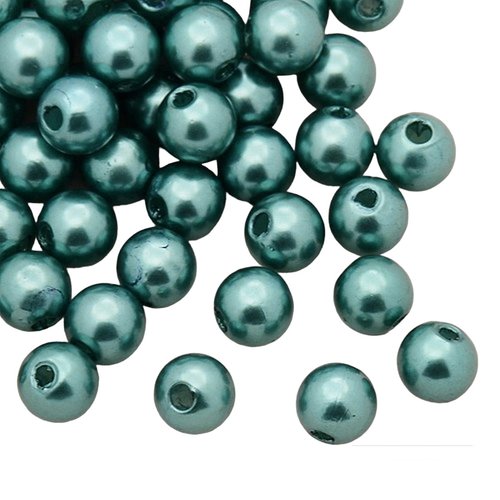 Lot de 200 perles nacrees vert acrylique diamètre 5 mm - livraison gratuite - creation