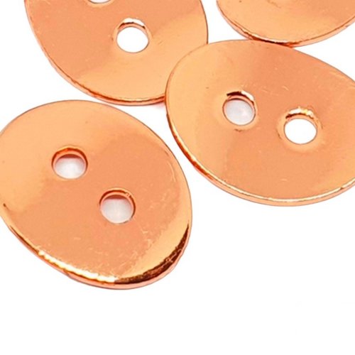 5 boutons metal ovale or rose 14 x 10 mm - creation couture diy