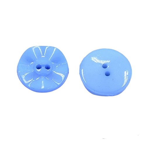 20 boutons acrylique bleu rond 15 mm 2 trous - creation couture diy