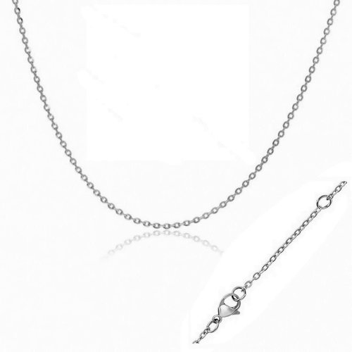 Chaine collier argenté en acier inoxydable 304 pour femme de 40 à 100 cm - epaisseur 2 mm - bijoux