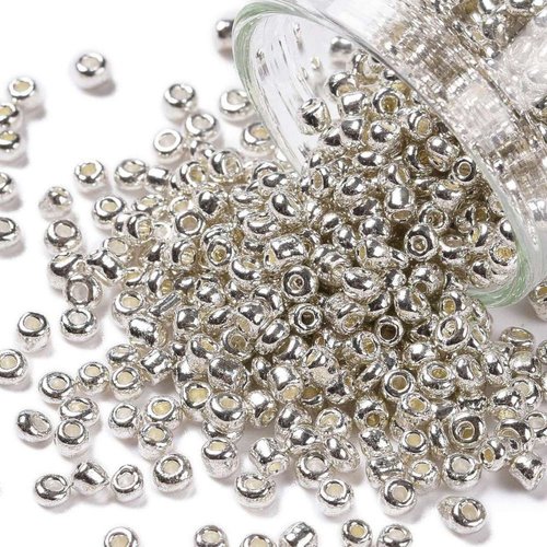 2000 perles de rocaille argent diamètre 2 mm 12/0 - creation bijoux