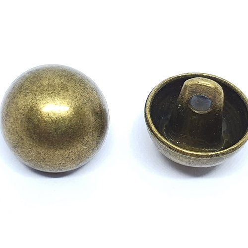 5 boutons tige métal bronze demi-dôme demi-rond 11,5 mm 1 trou - creation couture diy