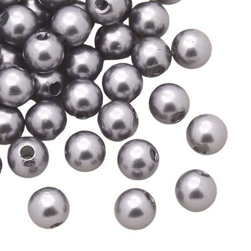 Lot de 200 perles nacrees gris acrylique diamètre 5 mm - livraison gratuite - creation