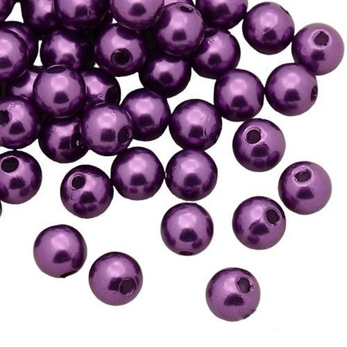 Lot de 200 perles nacrees violet acrylique diamètre 5 mm - livraison gratuite - creation