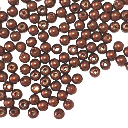 Lot de 500 perles nacrees marron acrylique ø 4 mm - livraison gratuite - creation