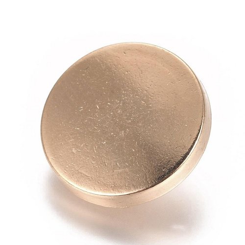 5 boutons de tige metal doré plat diamètre 15 mm 1 trou - creation couture diy