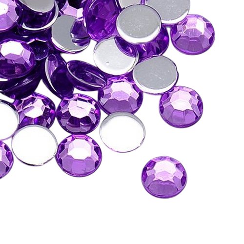 300 perles strass cabochon rond strass violet 2 mm acrylique à coller - dos argenté - creation diy