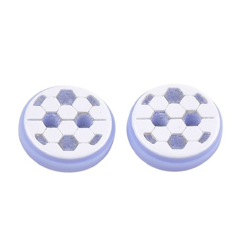 20 boutons acrylique bleu rond - ballon de foot - diamètre 10 mm 2 trous - creation couture diy