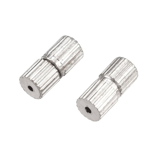 15 fermoirs a vis metal argente 7 x 3 mm sans nickel pour colliers et bracelets - fournitures bijoux diy