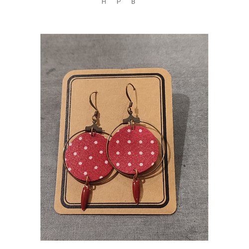 Boucles d'oreilles métal et tissu