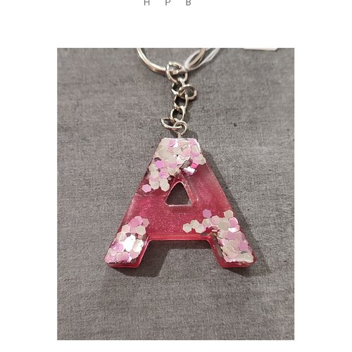 Porte clé alphabet en résine "a"