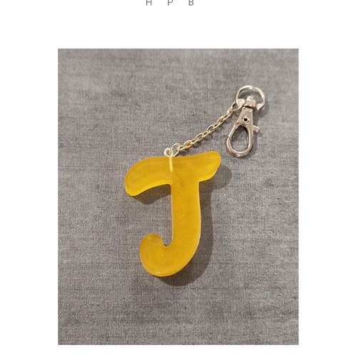 Porte clé alphabet en résine "j"