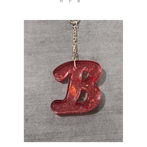 Porte clé alphabet en résine "b"
