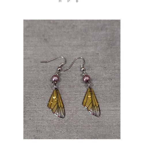 Boucles d'oreilles fantaisies "aile de papillon"