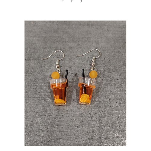 Boucles d'oreilles fantaisies "cocktail"