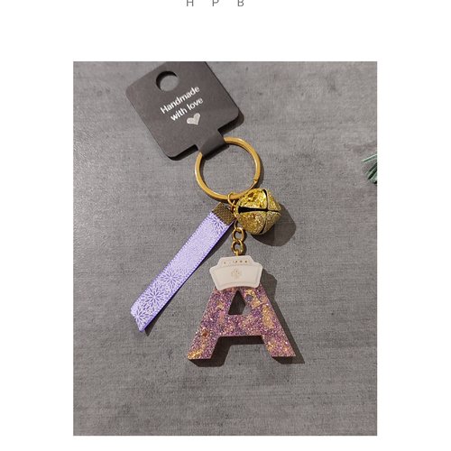 Porte clé alphabet en résine "a"