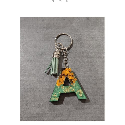 Porte clé alphabet en résine "a"