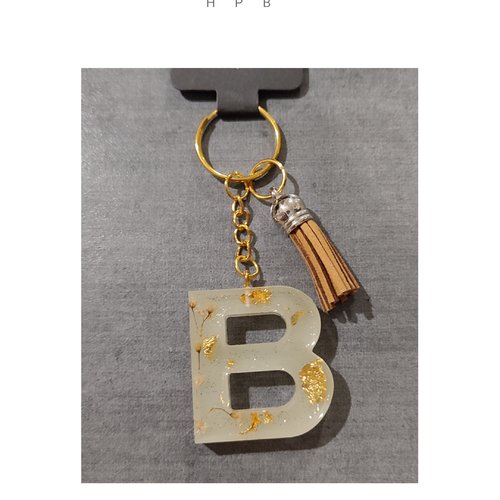 Porte clé alphabet en résine "b"