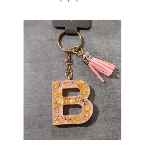 Porte clé alphabet en résine "b"