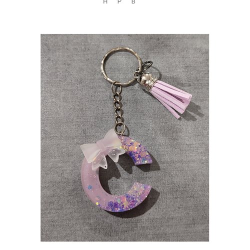 Porte clé alphabet en résine "c"