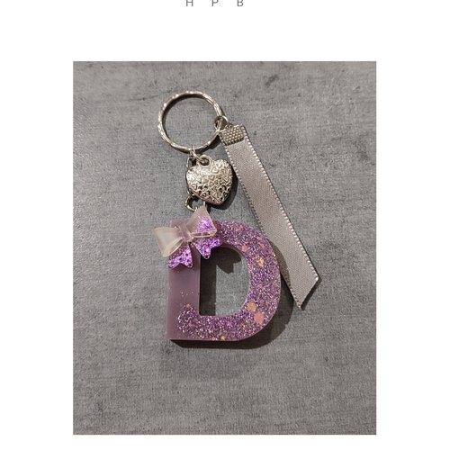 Porte clé alphabet en résine "d"